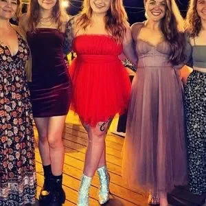 Selfie Leslie Dresses Selfie Leslie Fayette Strapless Mesh